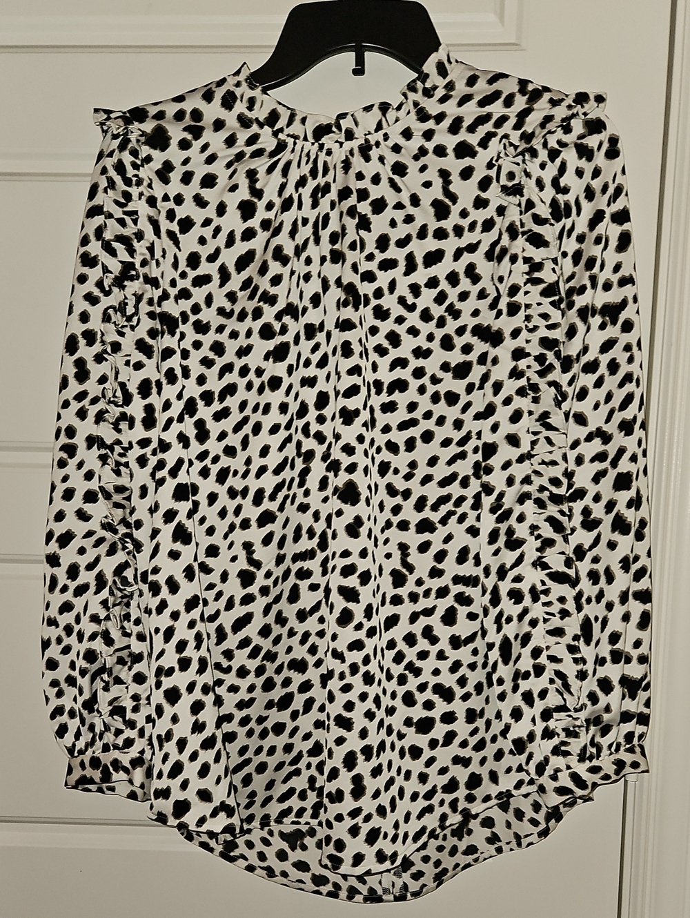 J. Crew Black and White Spot-Print Skirt